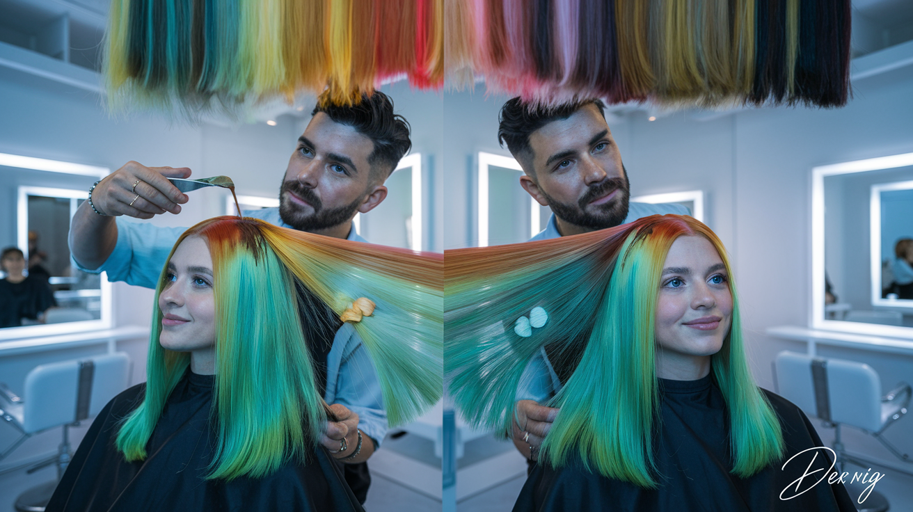 Coloration cheveux au salon Devrig M
